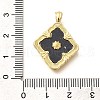 Brass Micro Pave Cubic Zirconia Acrylic Pendants ZIRC-D275-02G-03-3