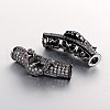 Brass Micro Pave Cubic Zirconia Curved Tube Beads ZIRC-J004-17B-1