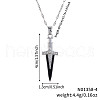 Brass Clear Cubic Zirconia Sword Pendant Necklaces VF7385-1-3