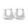 304 Stainless Steel Trapezoid Thick Hoop Earrings for Women EJEW-B018-07P-1