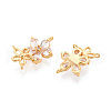 Brass Micro Pave Clear Cubic Zirconia Chandelier Components Links KK-N263-45G-2