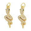 Brass Micro Pave Cubic Zirconia Pendants KK-C092-03G-1