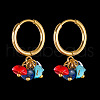 304 Stainless Steel Turquoise Chip Hoop Earrings FS-WG3B698-01-1