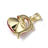 Real 18K Gold Plated Rack Plating Brass Micro Pave Clear Cubic Zirconia Pendants KK-C015-22G-06-3