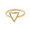 Ion Plating(IP) 201 Stainless Steel Triangle Finger Ring for Women X-RJEW-G266-05G-1