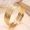 4Pcs 4 Styles Heart/Rhombus/Flower Pattern Alloy Bangles for Women FS-WGBCD58-01-2