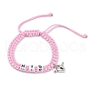 2Pcs 2 Colors Braided Korean Waxed Polyester Cord Adjustable Couple Bracelet Set BJEW-JB11627-3
