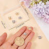 Beebeecraft 8Pcs 2 Colors Brass Micro Pave Clear Cubic Zirconia Charms KK-BBC0014-87-3