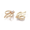 Brass Micro Pave Clear Cubic Zirconia Pnedants KK-C005-14G-1