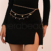 Flat Round & Heart Alloy Crystal Rhinestone Charm 3 Layer Waist Belly Chains for Women FS-WG368BF-01-1
