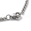 Crystal Rhinestone Flat Round with Hexgon Pendant Necklace with 304 Stainless Steel Box Chains NJEW-K253-11P-4