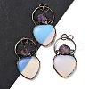 Natural & Synthetic Mixed Gemstone & Amethyst Big Pendants G-A221-04-2
