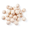 Round Unfinished Wood Beads WOOD-TA0001-07-LF-1