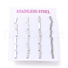 304 Stainless Steel Greek Alphabet Stud Earrings STAS-D007-07P-21-3