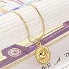 Shell Pearl Pendant Necklace with Ion Plating(IP) 304 Stainless Steel Chains NJEW-K255-19G-3