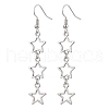 Star Hollow Alloy Dangle Earrings for Women EJEW-JE05628-1