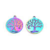 Ion Plating(IP) 201 Stainless Steel Pendants STAS-T063-186M-3