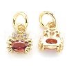 Brass Cubic Zirconia Pendants X-ZIRC-O041-03G-2