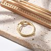 Brass Micro Pave Cubic Zirconia Solitaire Ring RJEW-U032-01G-3