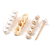 Imitation Pearl Iron Alligator Hair Clips Sets PHAR-P005-15-1