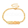 Constellation 202 Stainless Steel Figaro Chain Link Bracelets for Women Men AJEW-U006-01A-1