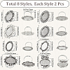 SUNNYCLUE 16Pcs 8 Style Adjustable Alloy Finger Rings Components FIND-SC0008-67-2