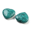 Mother's Day Gifts Heart Synthetic Turquoise Palm Stones G-C134-06A-07-2