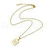 Ion Plating(IP) Rectangle with Initial Letter 304 Stainless Steel Pendant Necklace NJEW-R265-04G-U-3