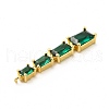 Brass Pave Cubic Zirconia Connector Charms KK-G458-01G-02-3