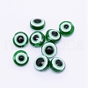 Flat Round Evil Eye Resin Beads RESI-WH0012-01-1