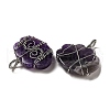 Natural & Synthetic Mixed Gemstone Copper Wire Wrapped Pendants G-K338-07P-3