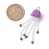 Glass Seed Beaded Jellyfish Pendants PALLOY-MZ00660-03-2