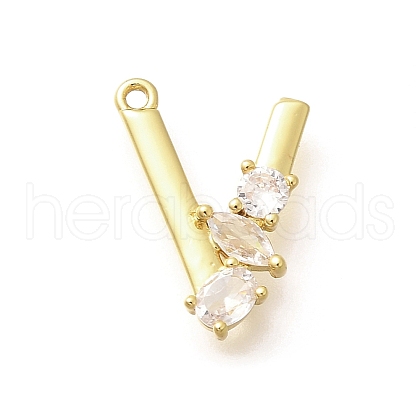 Brass Micro Pave Cubic Zirconia Pendants KK-M310-01G-22-1