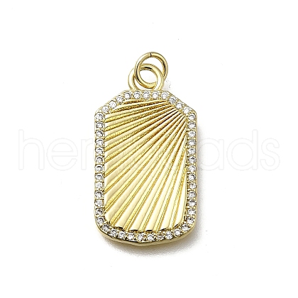 Brass Micro Pave Cubic Zirconia Pendants KK-C090-16G-1