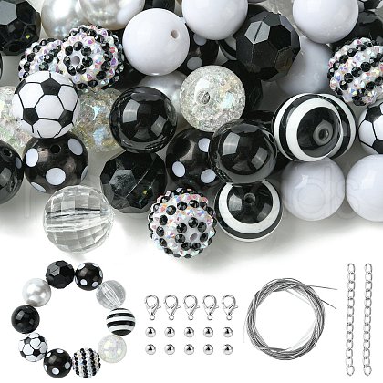 50Pcs 10 Style Acrylic Beads MACR-CJC0001-14-1