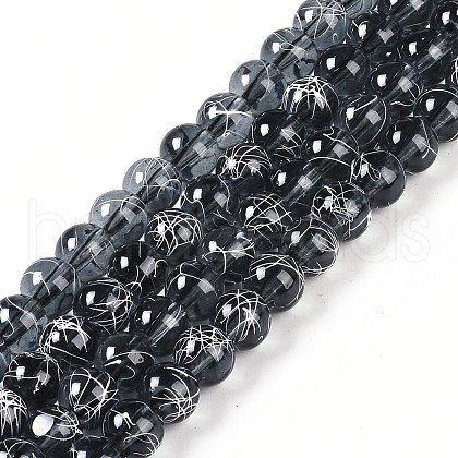 Drawbench Transparent Glass Beads Strands GLAD-Q012-8mm-14-1