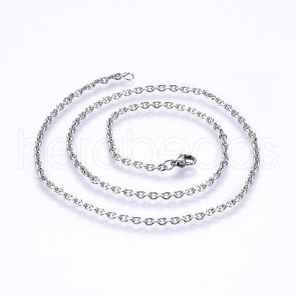 Tarnish Resistant 304 Stainless Steel Cable Chain Necklaces NJEW-P226-01P-06-1