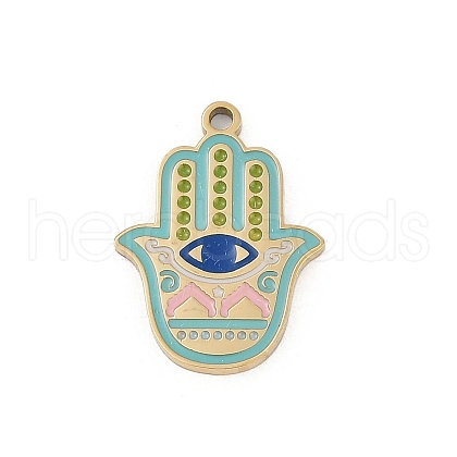 304 Stainless Steel Enamel Pendants STAS-I325-104D-G-1
