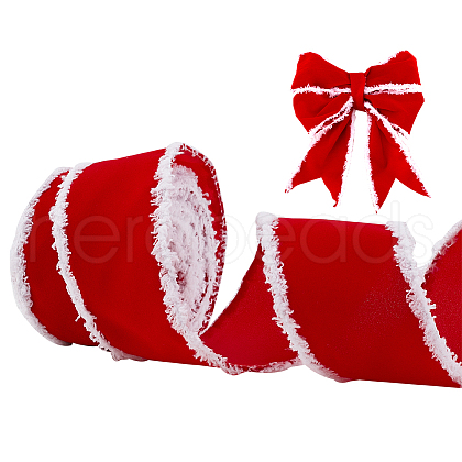 10 Yards Chenille Edged Velvet Ribbon OCOR-WH0088-39-1
