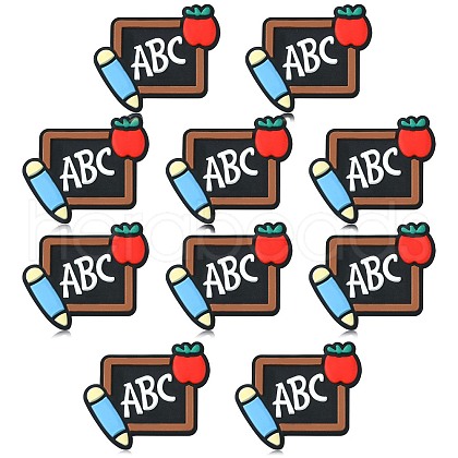 10Pcs Cartoon Blackboard Letter Silicone Focal Beads JX885A-1