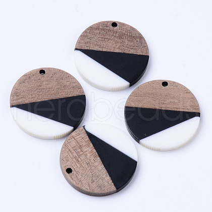 Resin & Walnut Wood Pendants RESI-N025-005A-B01-1