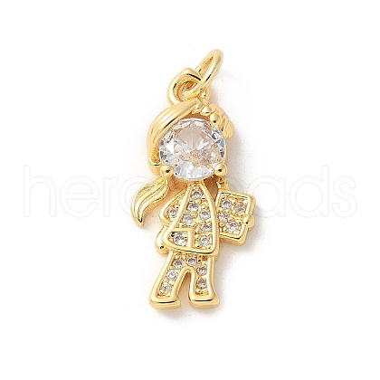 Brass Micro Pave Cubic Zirconia Pendants KK-P292-21H-G-1