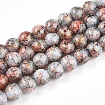 Baking Painted Glass Beads Strands X1-DGLA-N003-10mm-B05-1