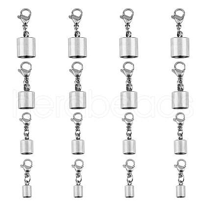 SUPERFINDINGS 16Pcs 4 Styles 304 Stainless Steel Lobster Claw Clasps FIND-FH0006-21-1