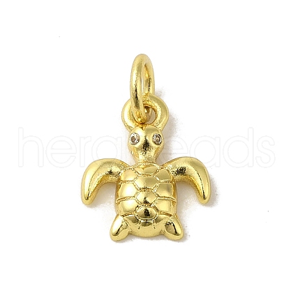 Real 18K Gold Plated Brass Pave Clear Cubic Zirconia Pendants KK-M283-07F-01-1