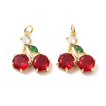 Cherry Brass Micro Pave Cubic Zirconia Pendants KK-L237-021G-01-1