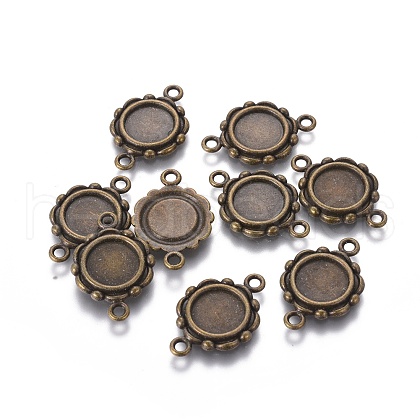 Tibetan Style Link Cabochon Bezel Settings X-TIBEP-0578-AB-LF-1