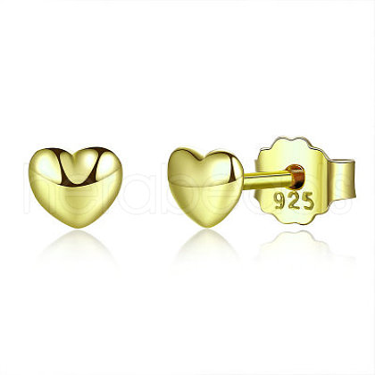 925 Sterling Silver Stud Earrings EJEW-FF0008-002G-1