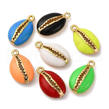 Brass Enamel Pendants KK-I276-24G-1