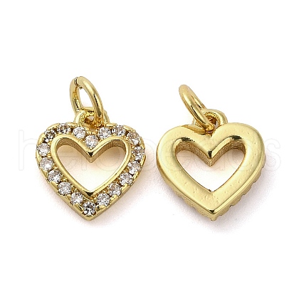 Brass Micro Pave Cubic Zirconia Pendants KK-E048-11G-1